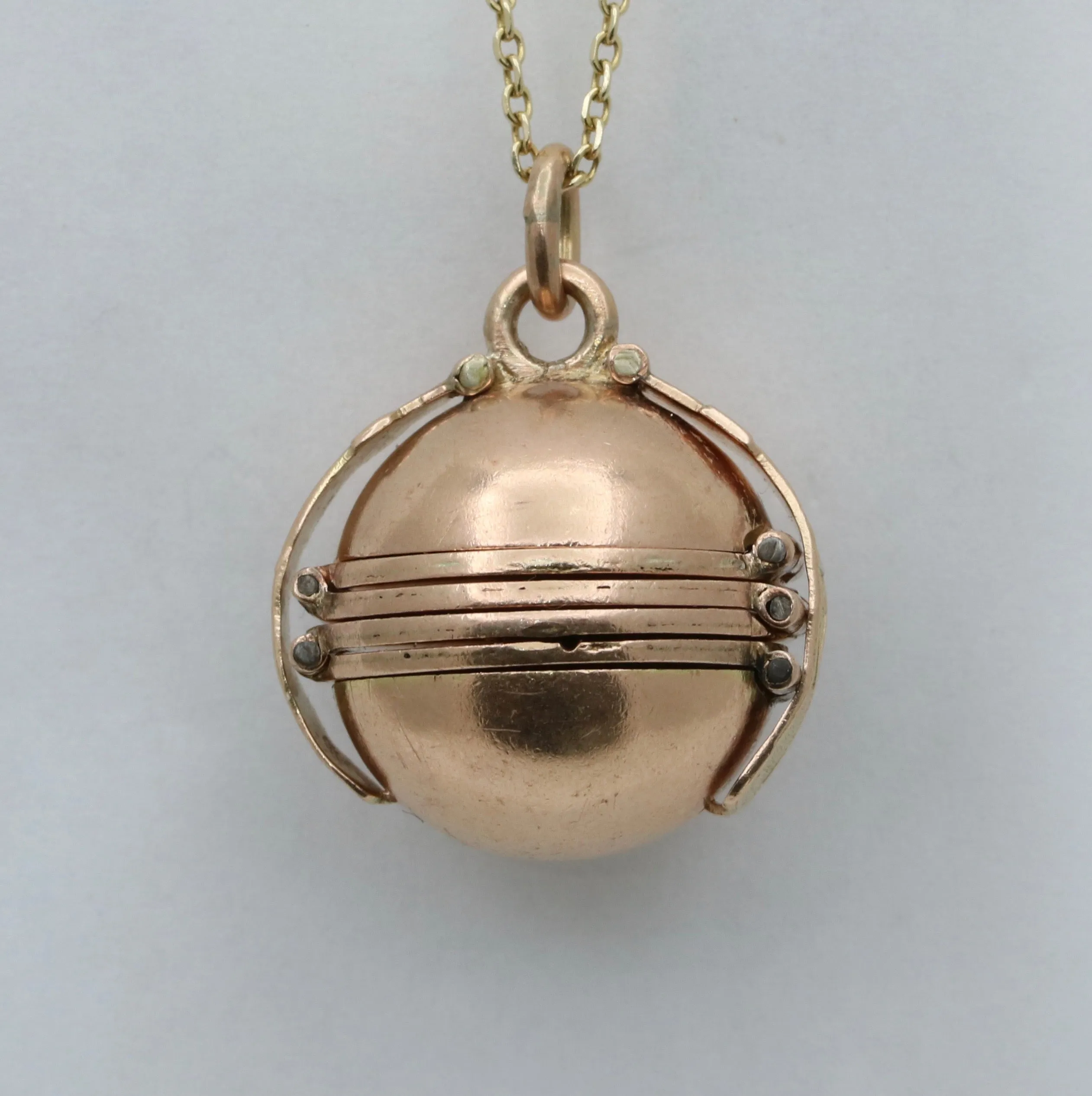 Victorian 14K Gold Orb Locket Charm, 23.8 Grams