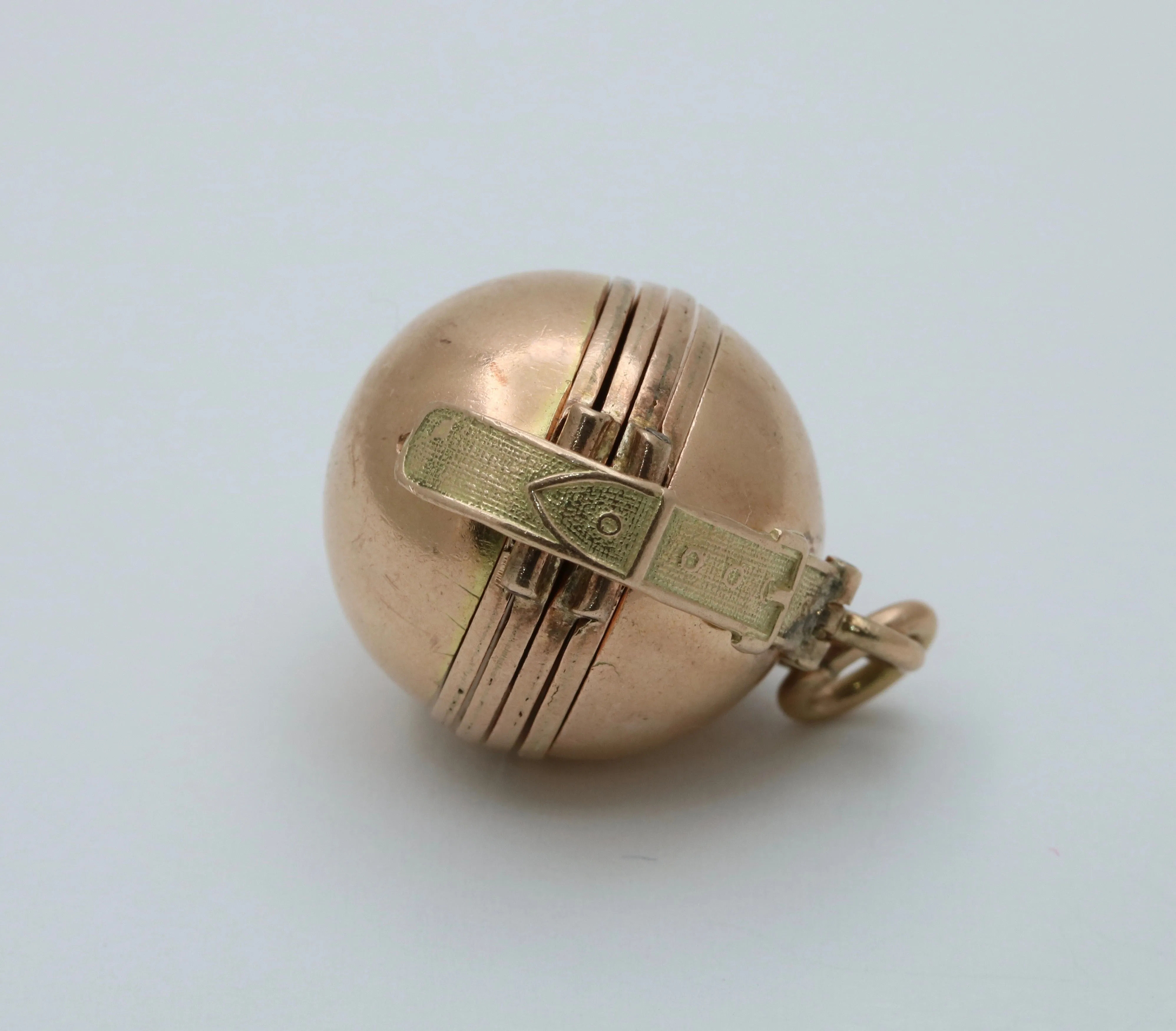 Victorian 14K Gold Orb Locket Charm, 23.8 Grams