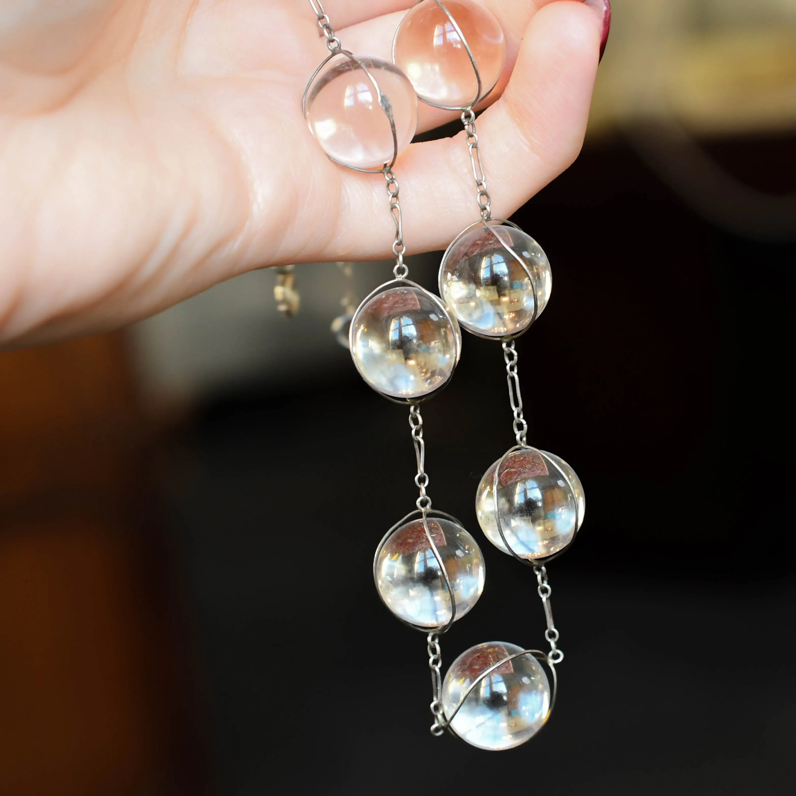 Victorian "Pool of Light" Silver Necklace