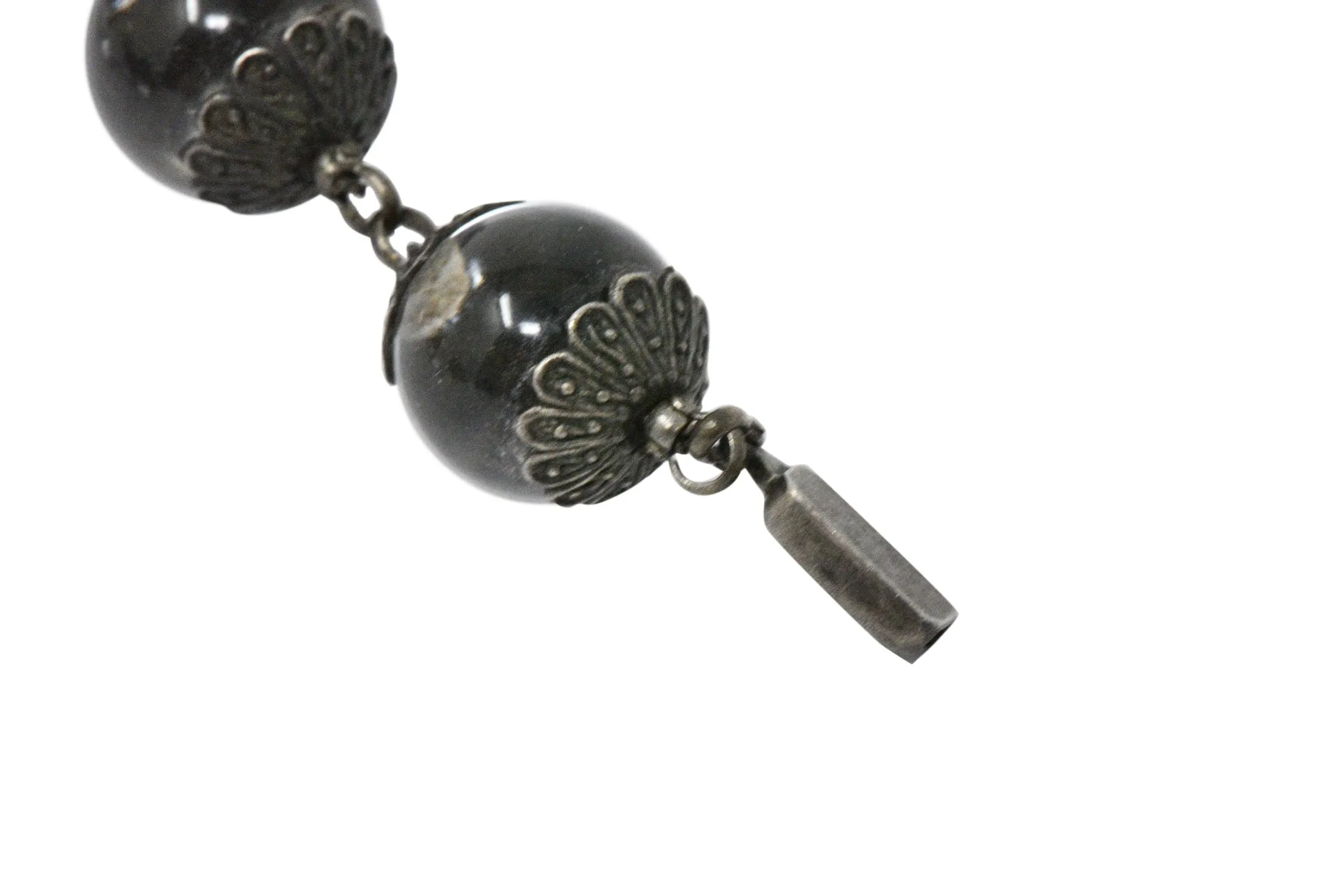 Victorian "Pools Of Light" Crystal & Silver Drop Necklace Circa 1880