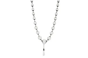 Victorian "Pools Of Light" Crystal & Silver Drop Necklace Circa 1880
