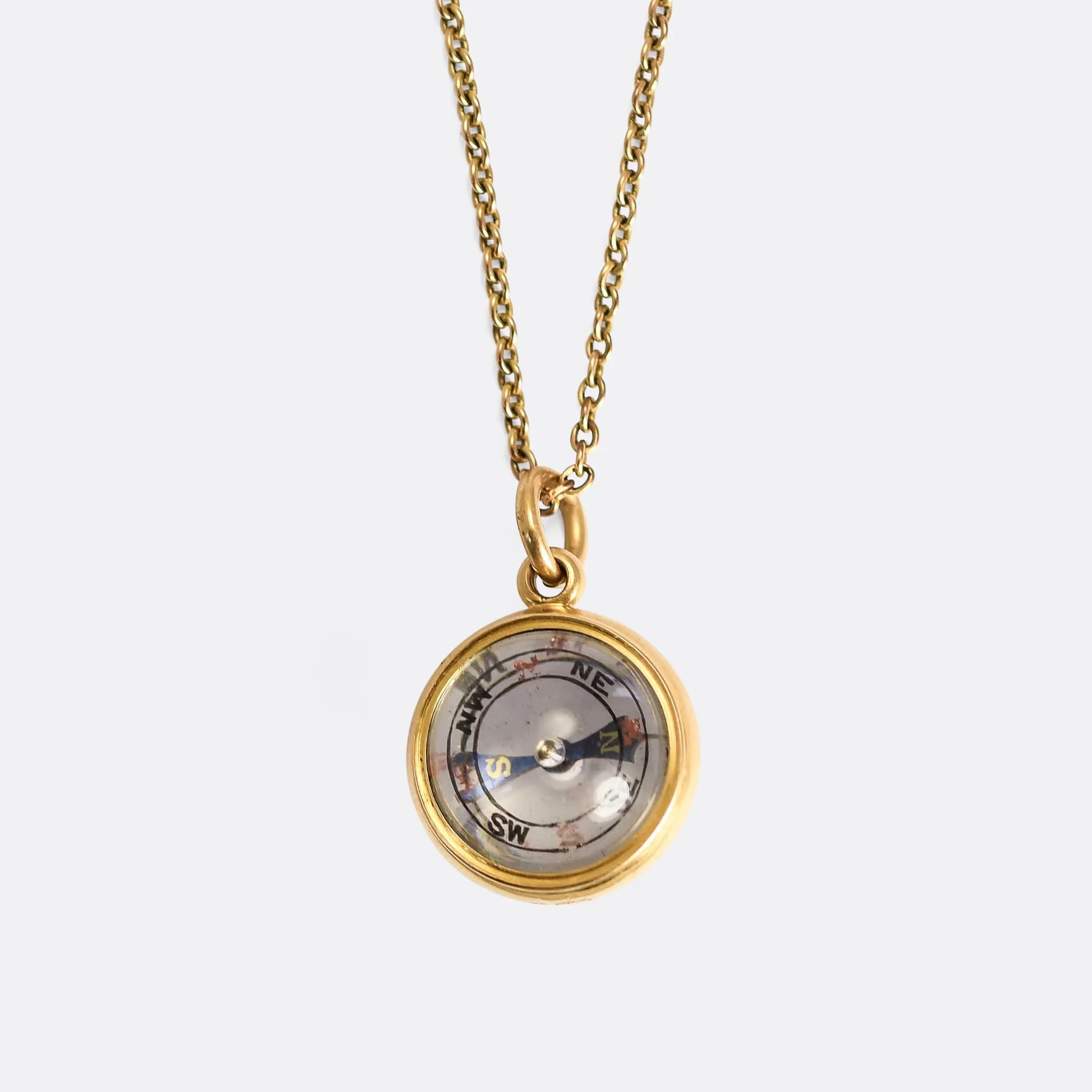 Victorian Rock Crystal Orb Compass