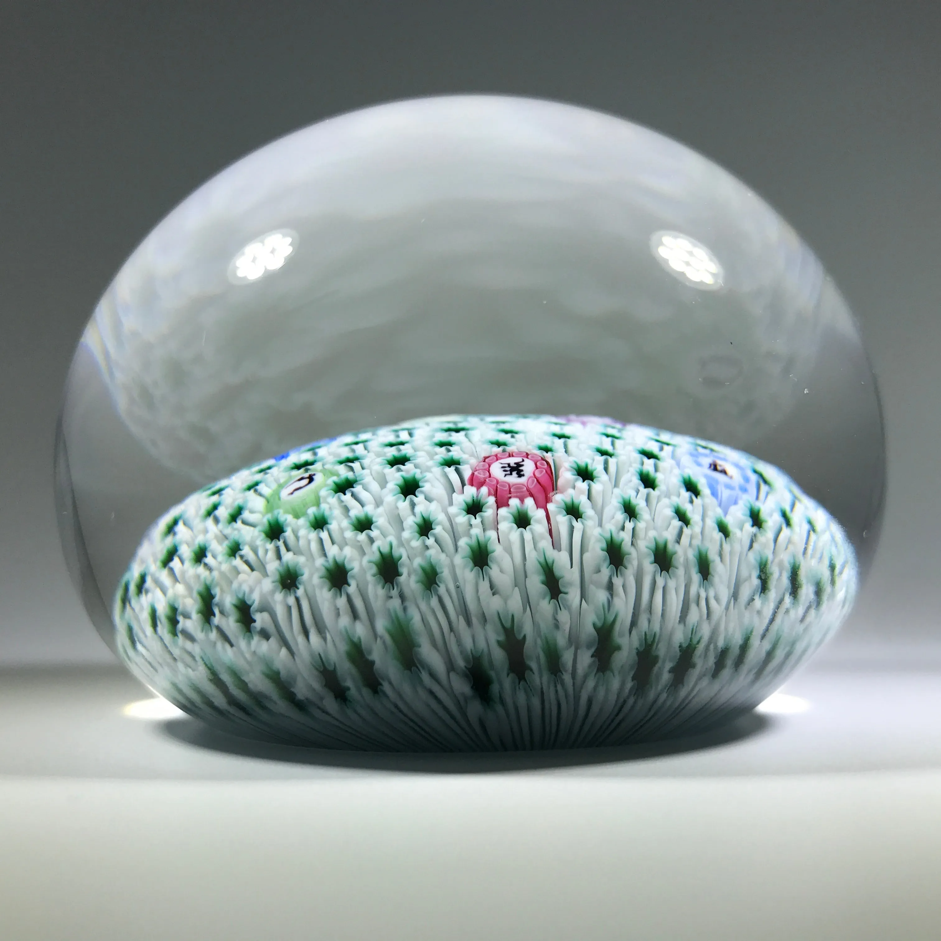 Vintage Baccarat Art Glass Paperweight Zodiac Cane Millefiori Carpet Ground