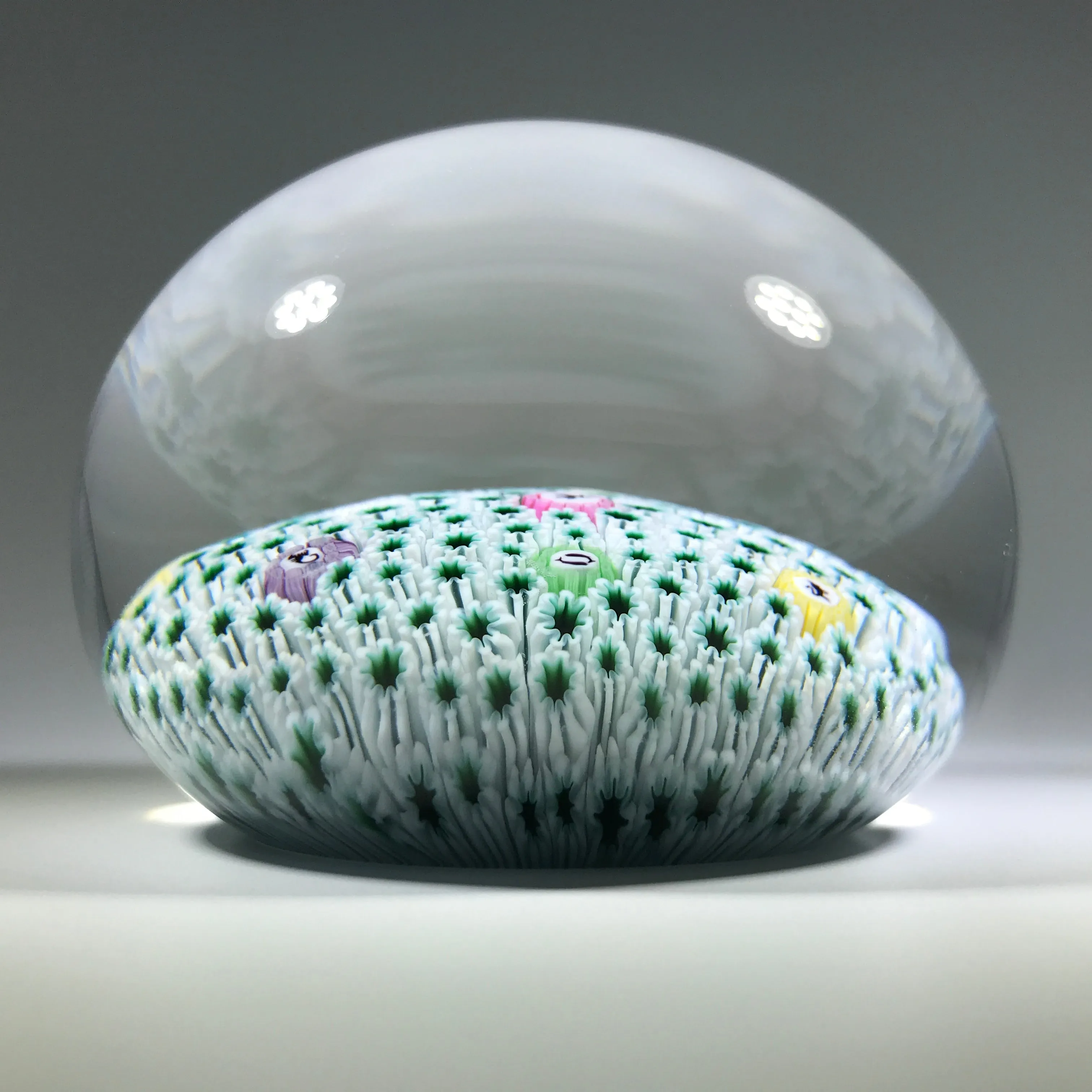 Vintage Baccarat Art Glass Paperweight Zodiac Cane Millefiori Carpet Ground