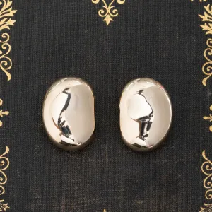 Vintage Gold Bean Clip-On Earrings