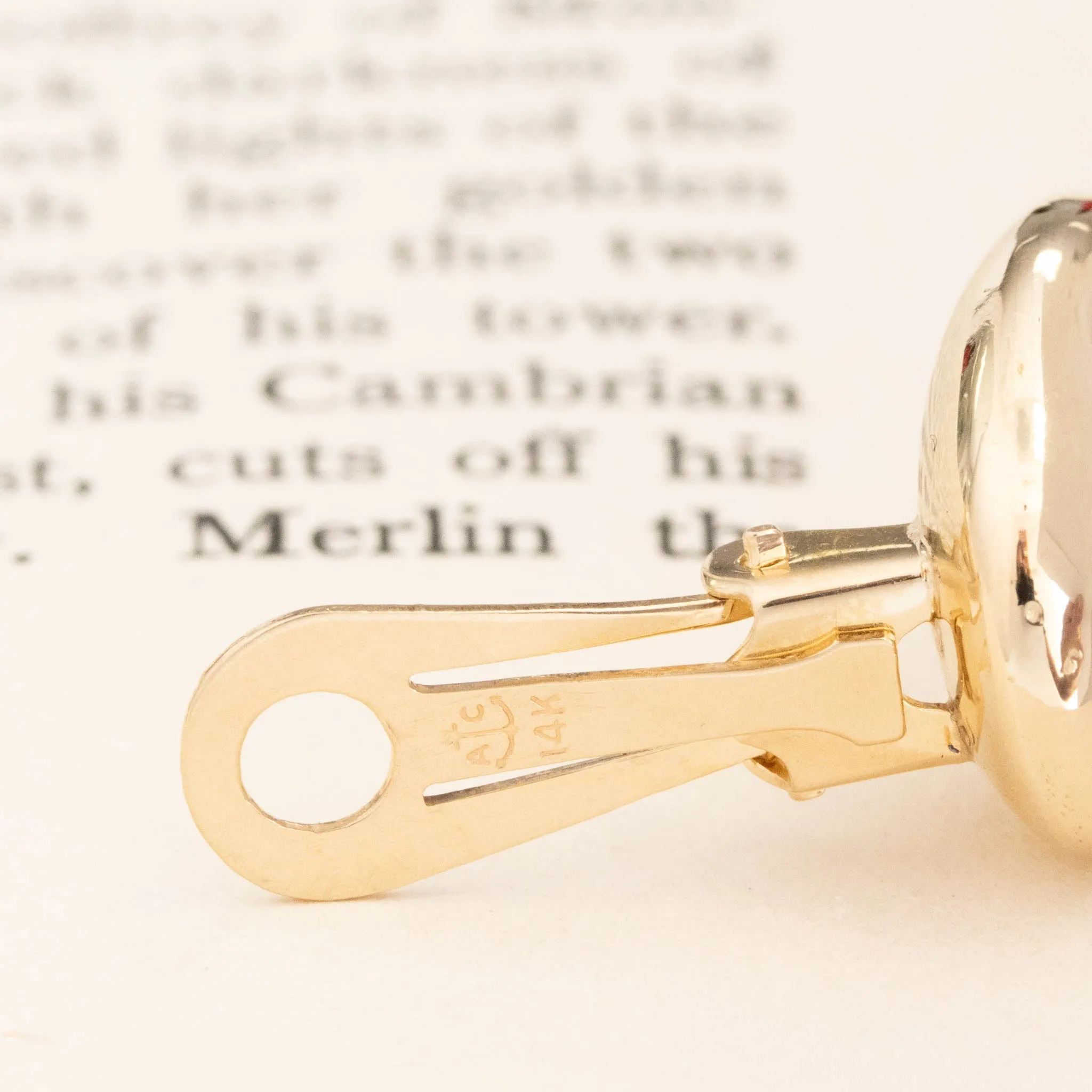 Vintage Gold Bean Clip-On Earrings