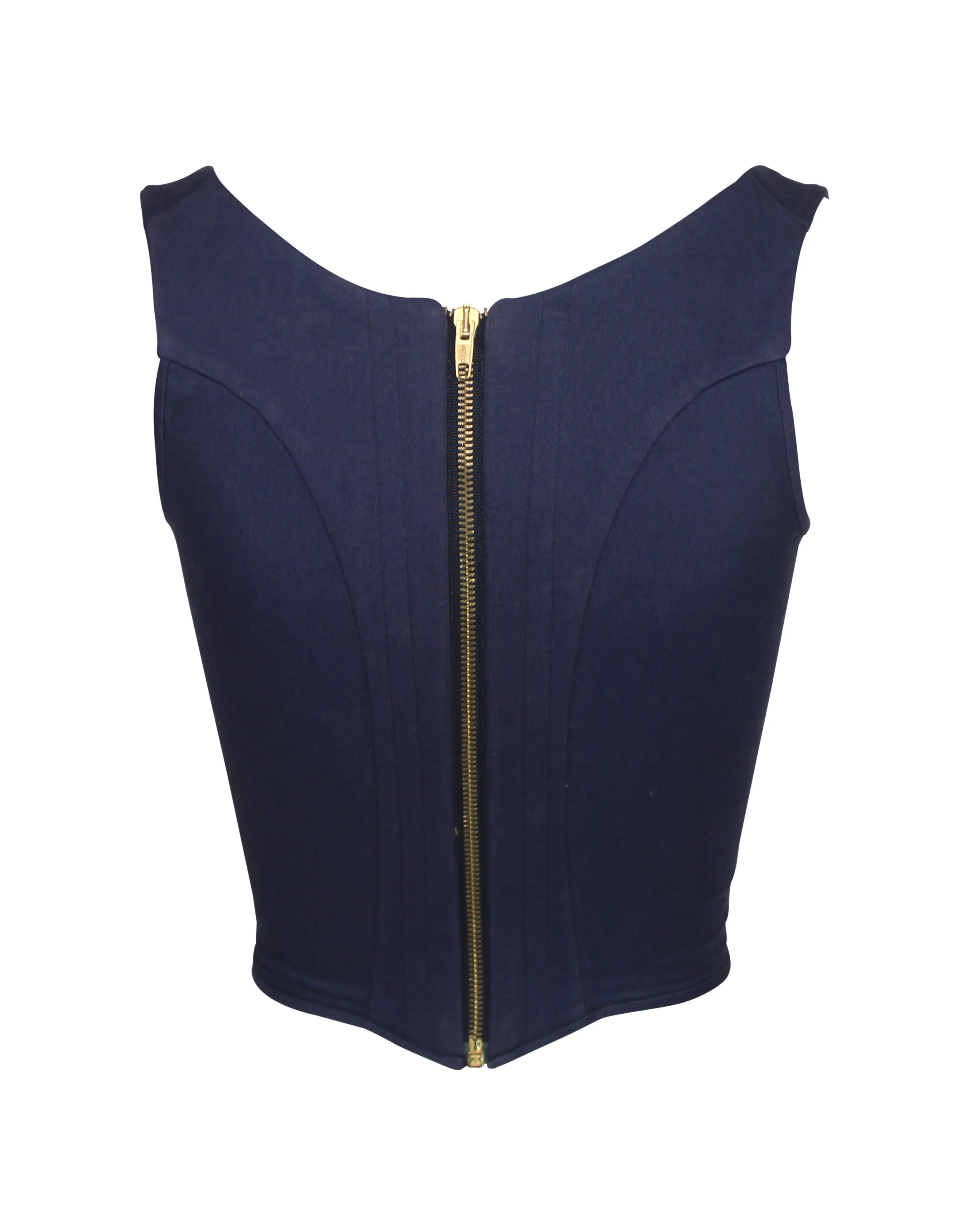 Vivienne Westwood Navy Crystal Orb Corset, c. 2000's, Size US 2