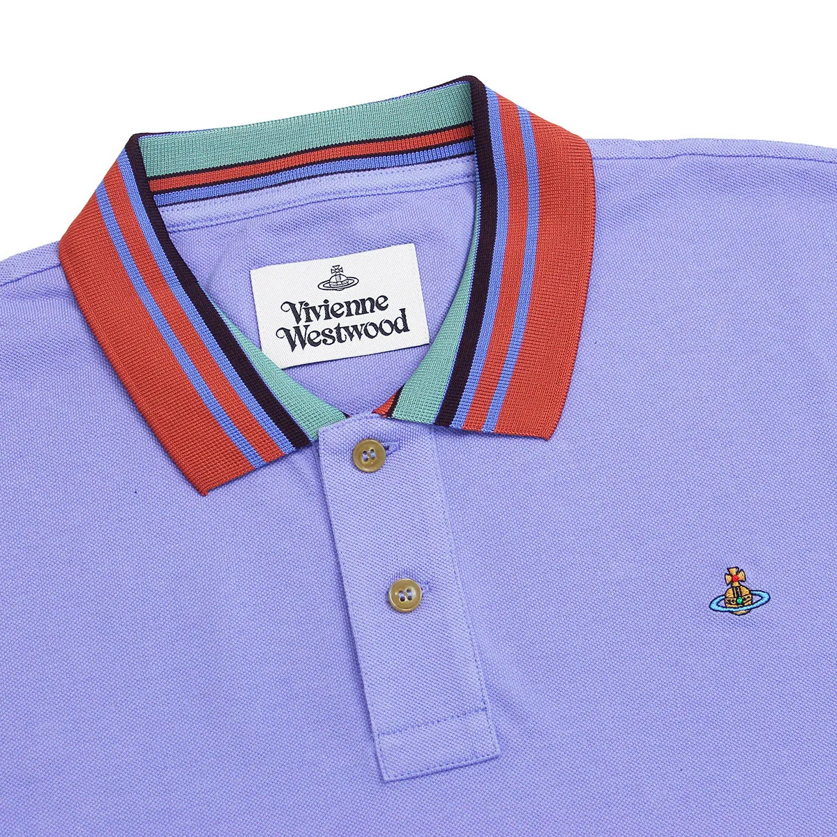 Vivienne Westwood - Striped Collar Polo Shirt in Lilac
