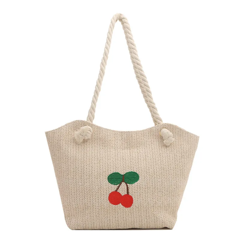 VLOVELAW Portable Straw Woven Bag Customized New Product Summer Woven Shoulder Bag Simple Bucket Casual Large Capacity Totes