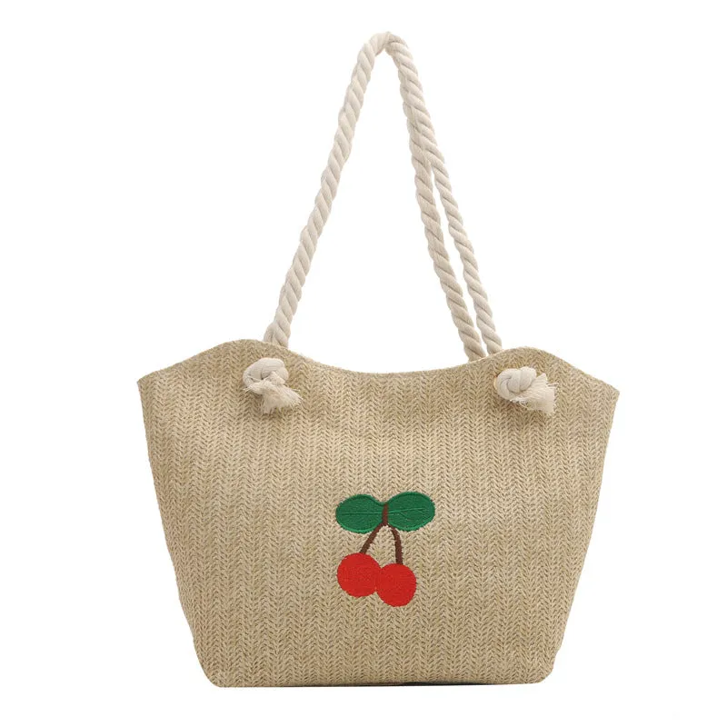 VLOVELAW Portable Straw Woven Bag Customized New Product Summer Woven Shoulder Bag Simple Bucket Casual Large Capacity Totes