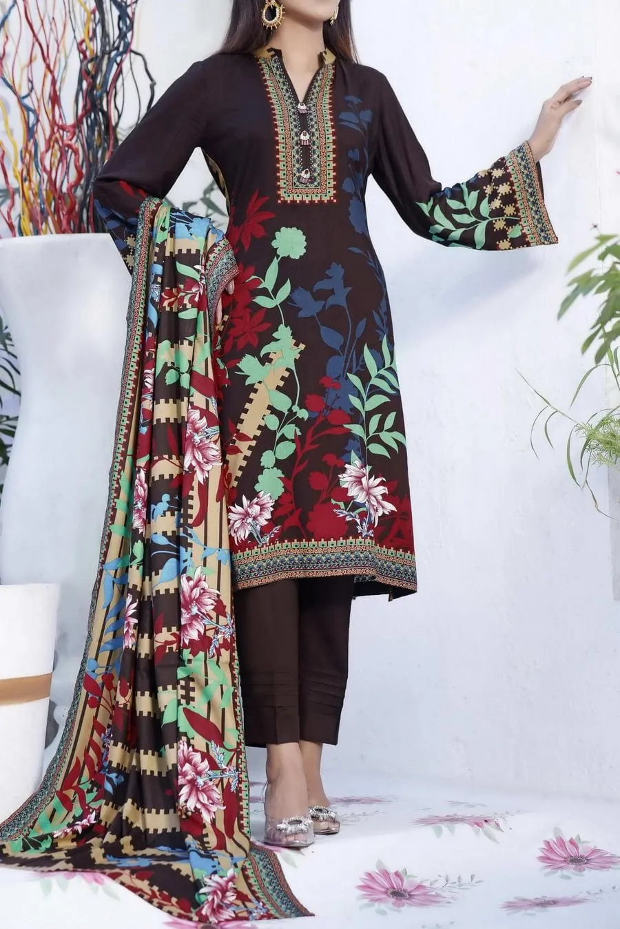 VS Textile Ladies Un-Stitch Signature Printed Linen D-904B