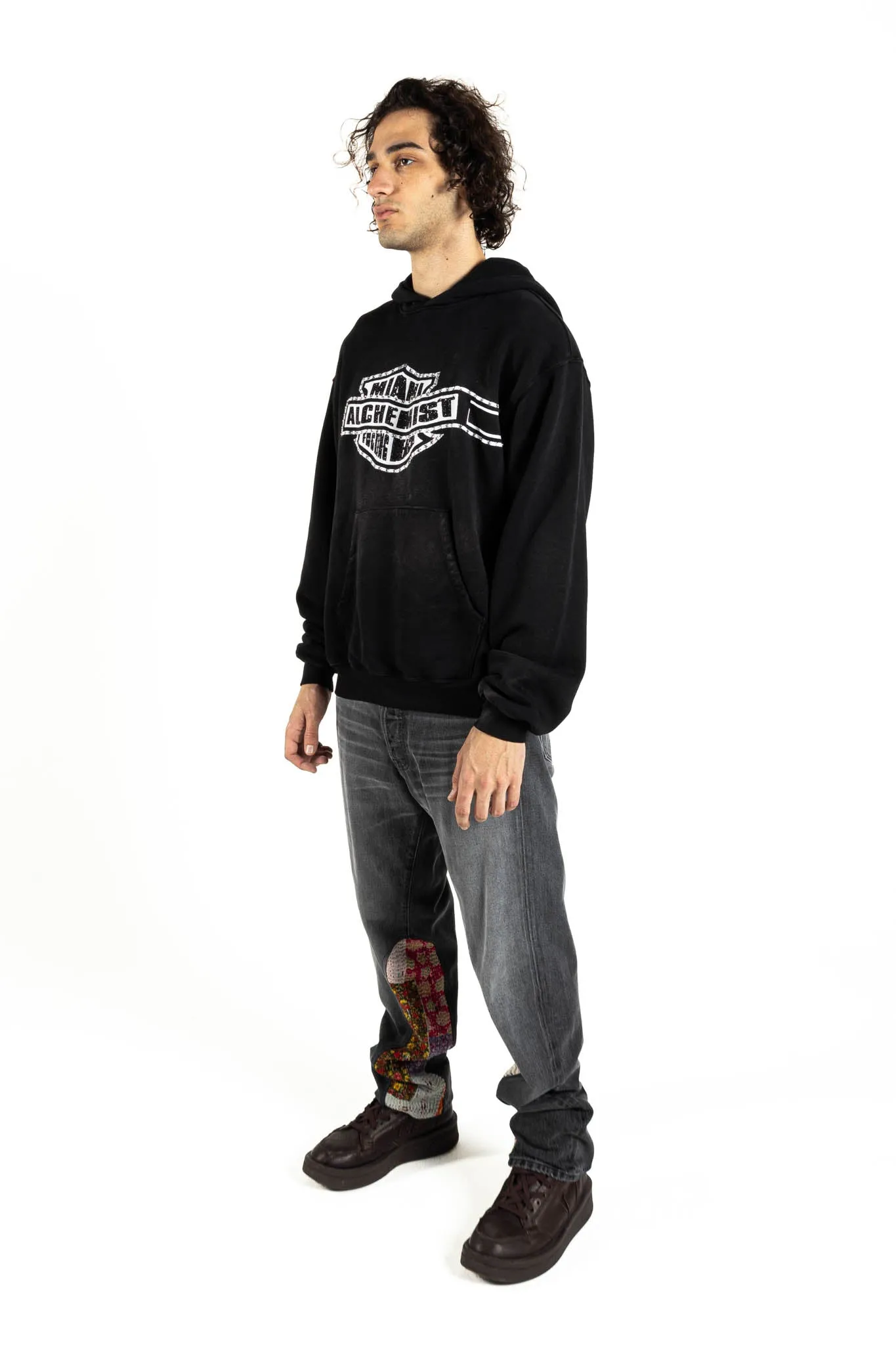 Waving Alchemist Hoodie - Tiffany - Black