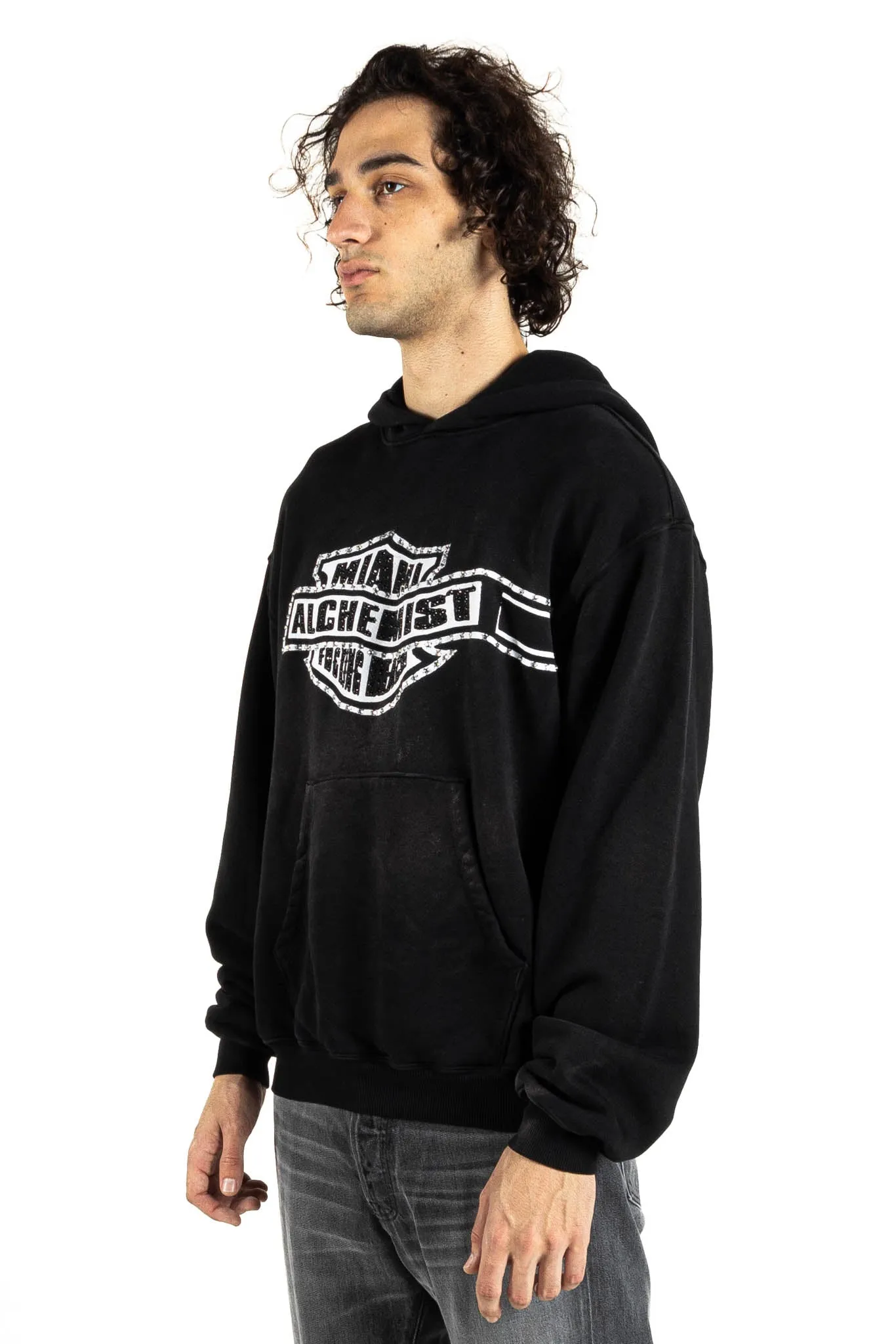 Waving Alchemist Hoodie - Tiffany - Black