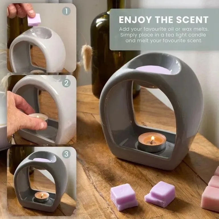 Wax Oil Warmer Grey Round Orb - 2 Pack - Ideal Gift