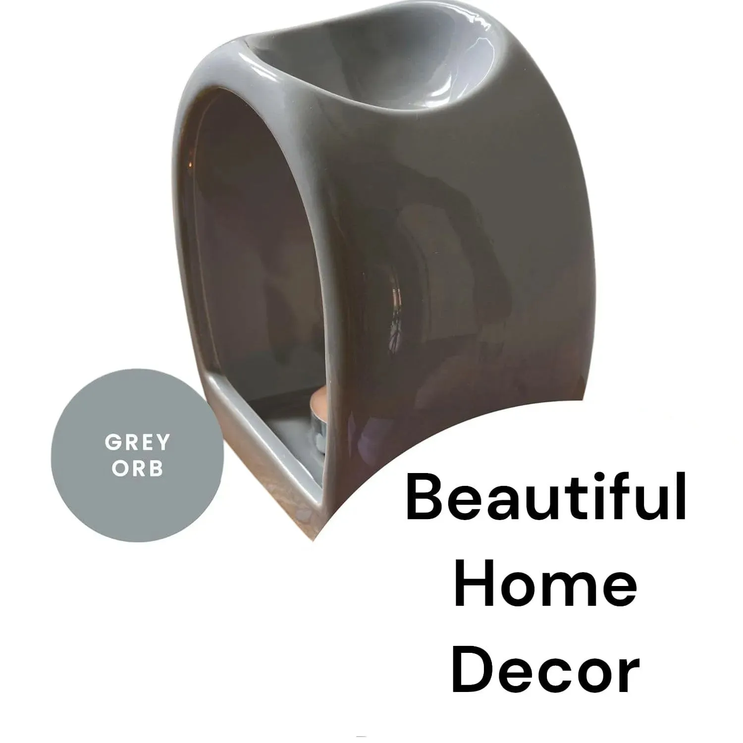 Wax Oil Warmer Grey Round Orb - 2 Pack - Ideal Gift