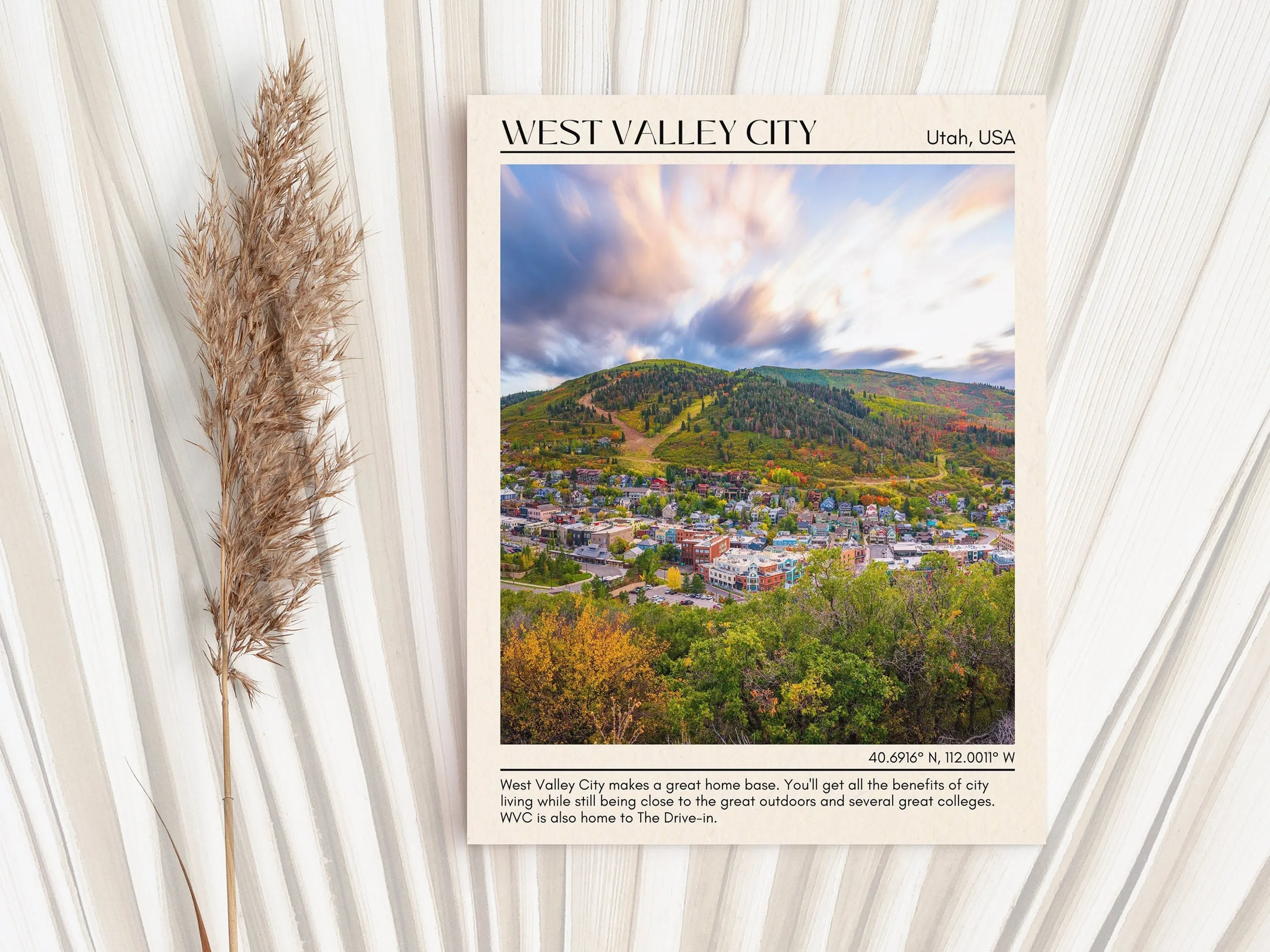 West Valley City Minimal Wall Art, Utah, USA