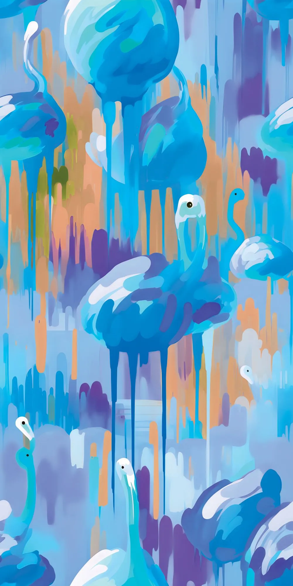 Wet Paint Flamingos Acrylic Wall Panels Home Decor Wall Panels 2440mmm x 1220mm