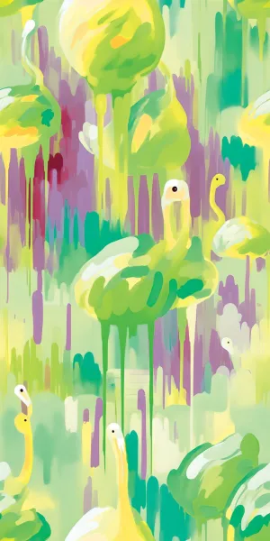 Wet Paint Flamingos Acrylic Wall Panels Home Decor Wall Panels 2440mmm x 1220mm