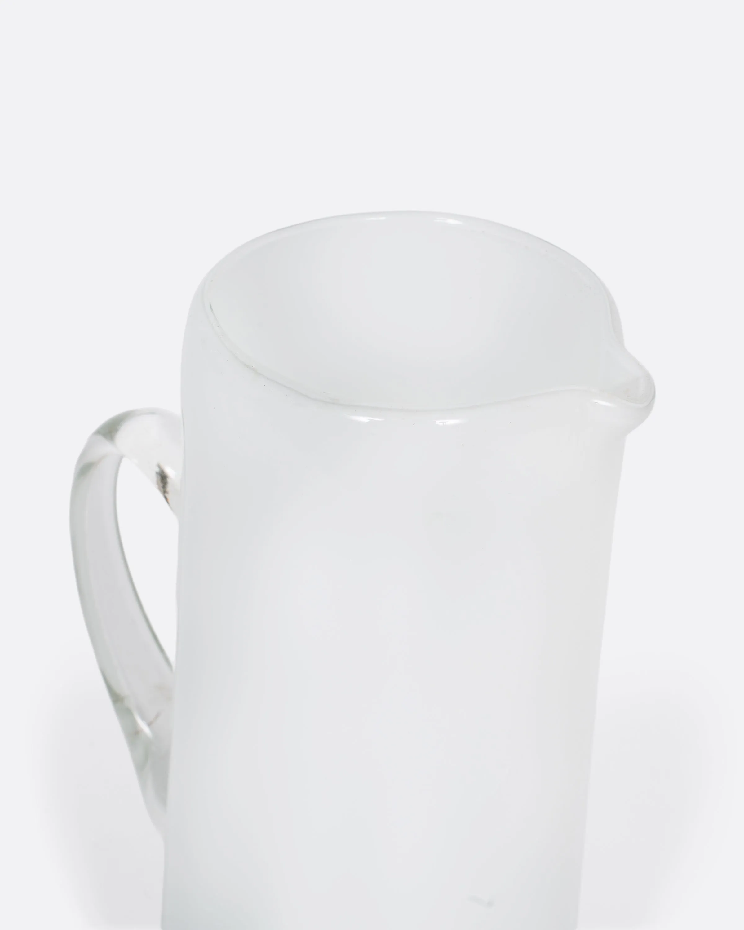 White Cased Glass Pitcher