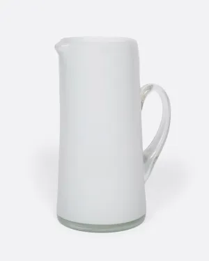 White Cased Glass Pitcher