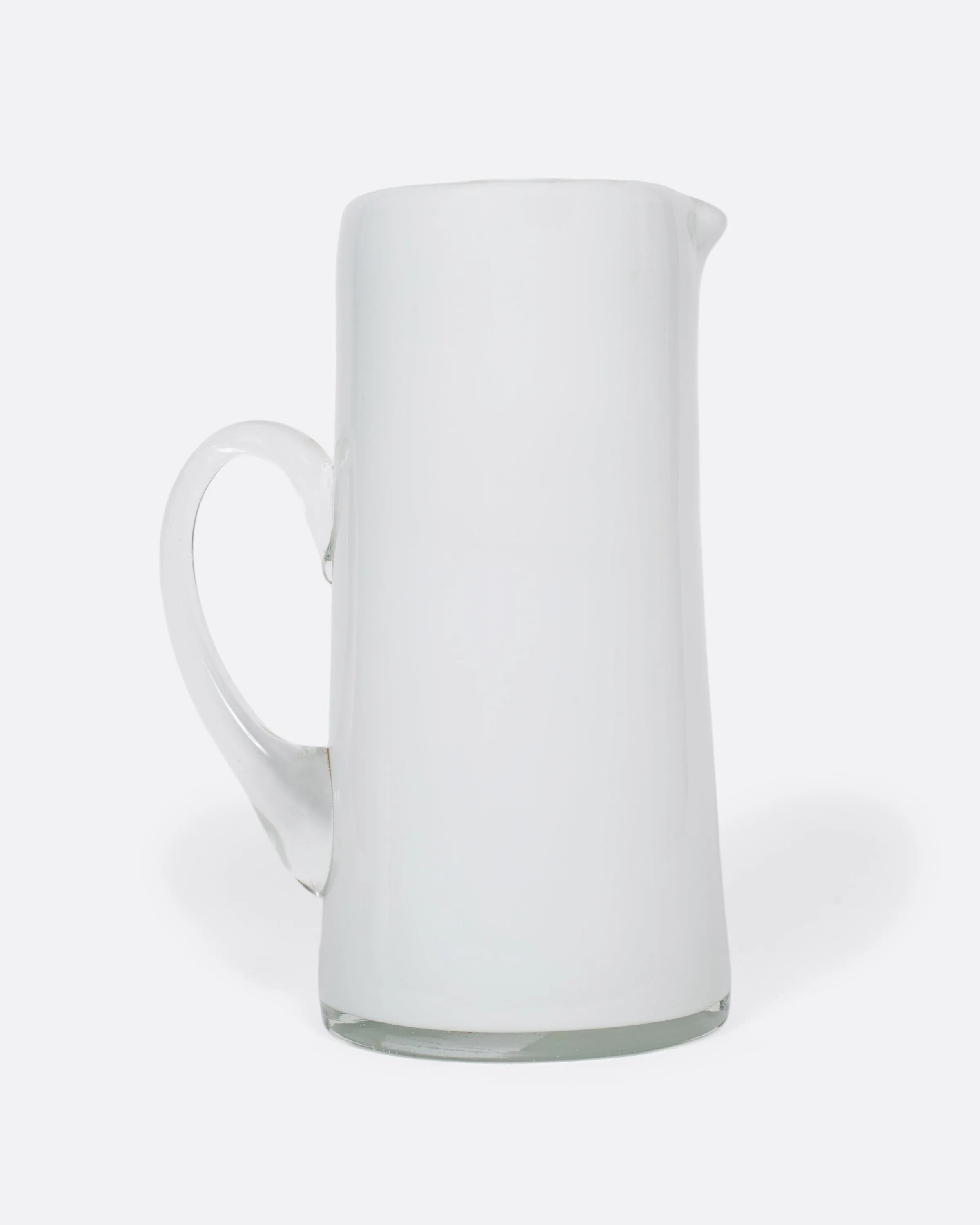 White Cased Glass Pitcher