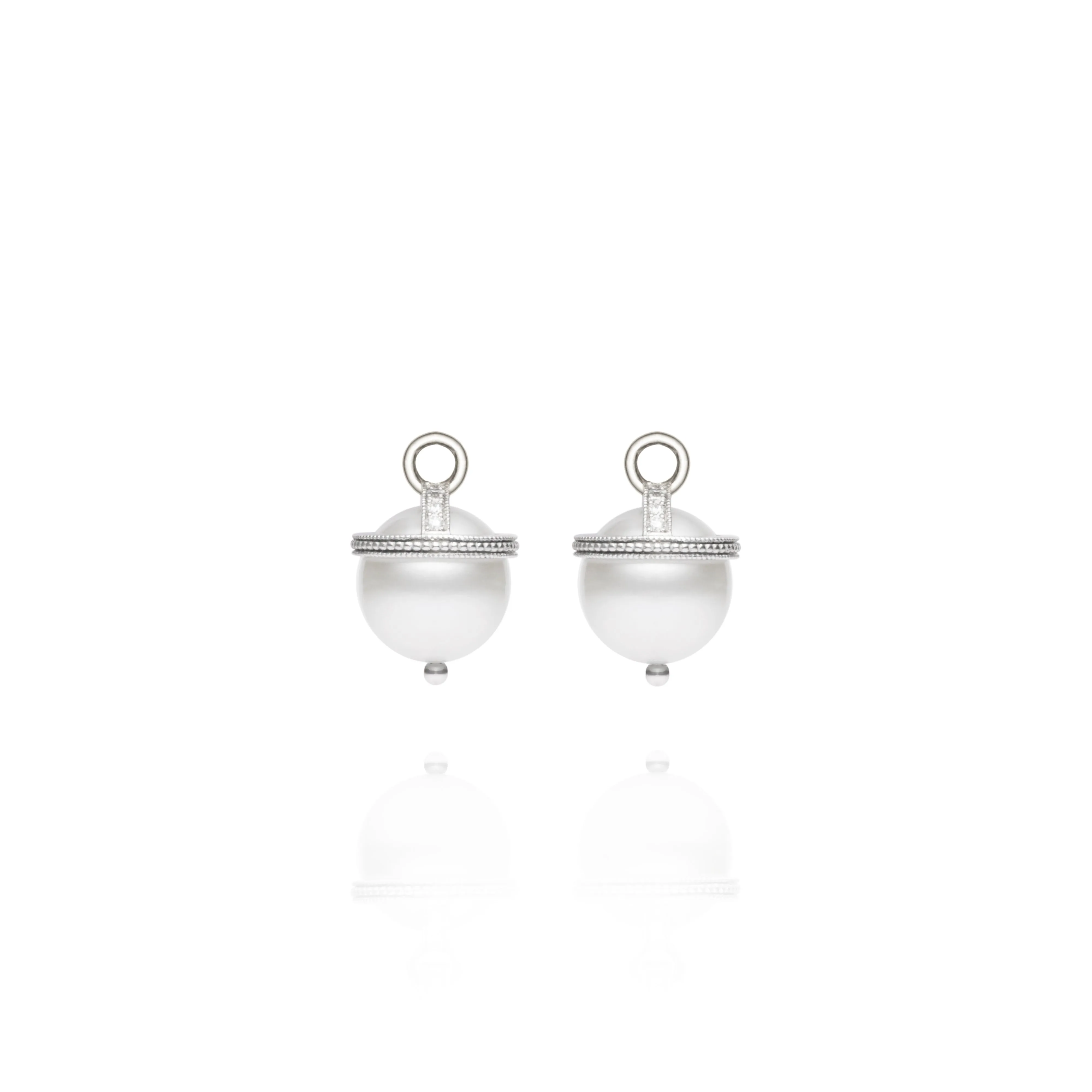 White Gold South Sea Pearl Orb Earring Charms