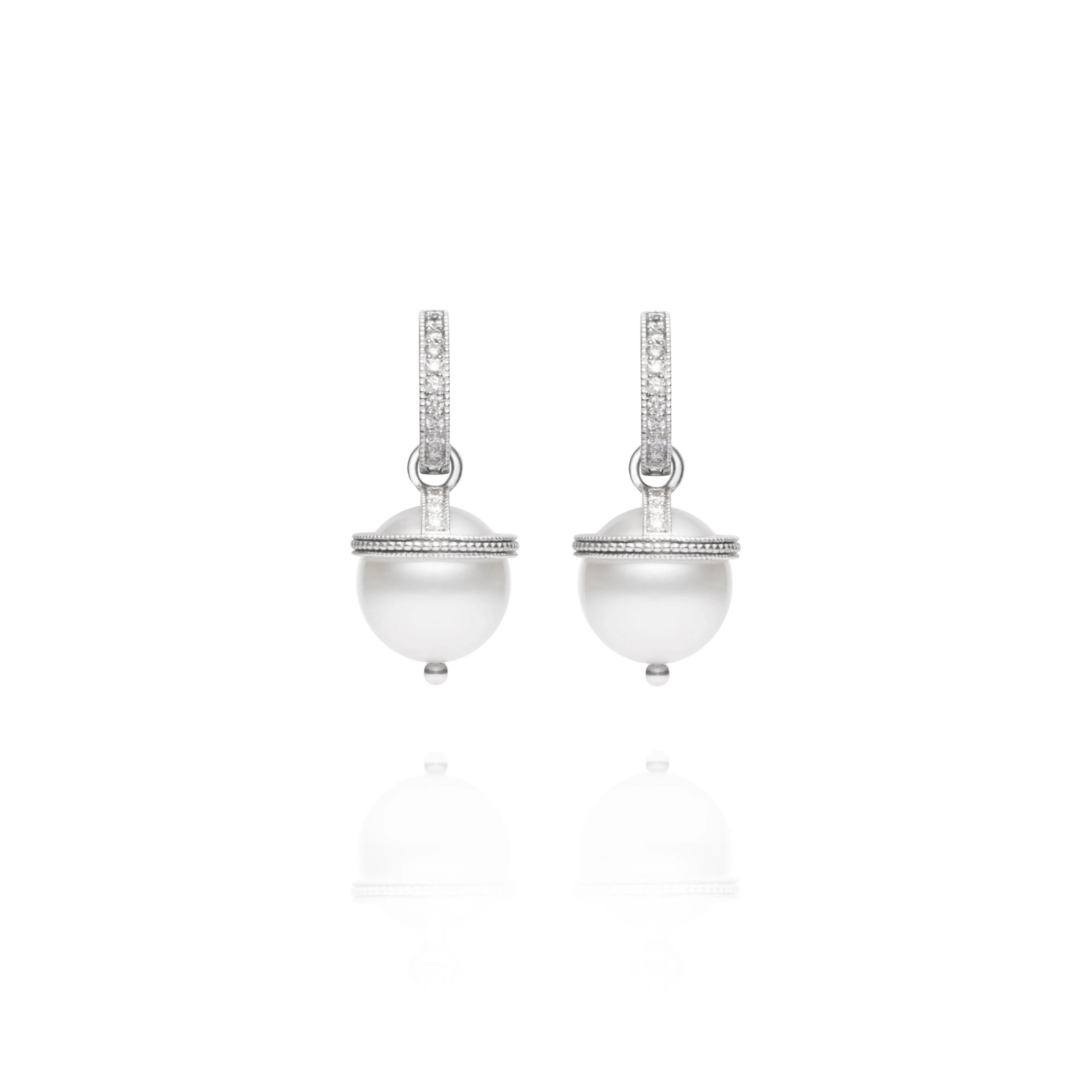 White Gold South Sea Pearl Orb Earring Charms