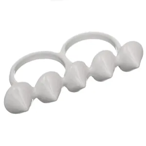 White Spike Knuckle Finger Ring