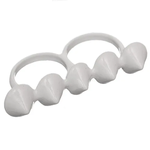 White Spike Knuckle Finger Ring