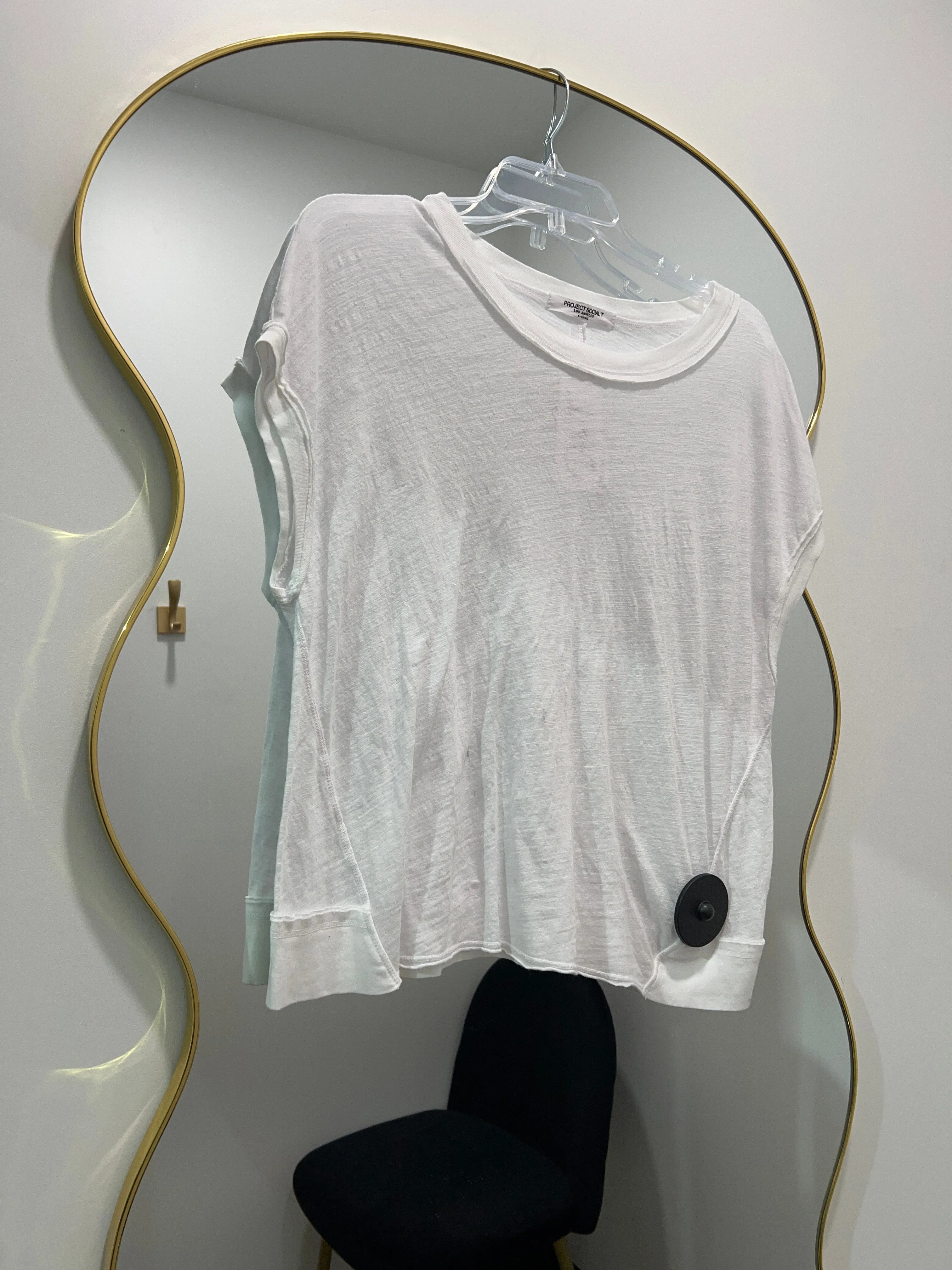 White Stop Playin' Textured Tee by Project Social T