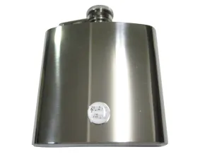 White Toned Circular Music Sheet 6oz Flask