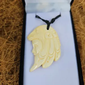 Wolf and American Indian Bone Carving