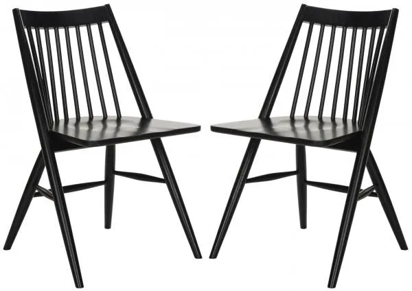 Wren 19 Inch H Spindle Dining Chair Set of 2 Black DCH1000A