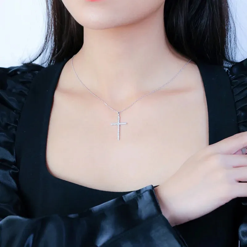 Zircon Cross Pendant Necklace