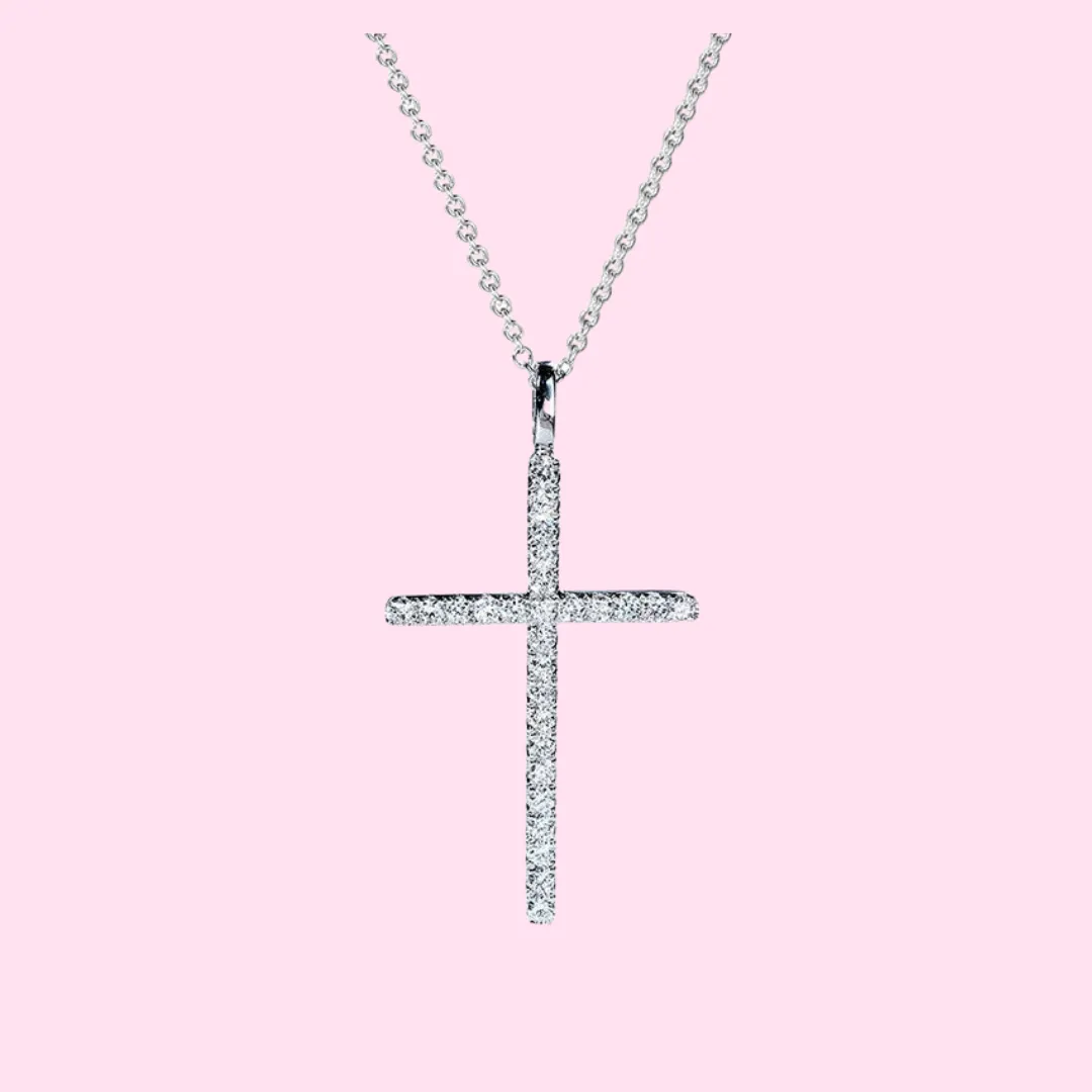 Zircon Cross Pendant Necklace