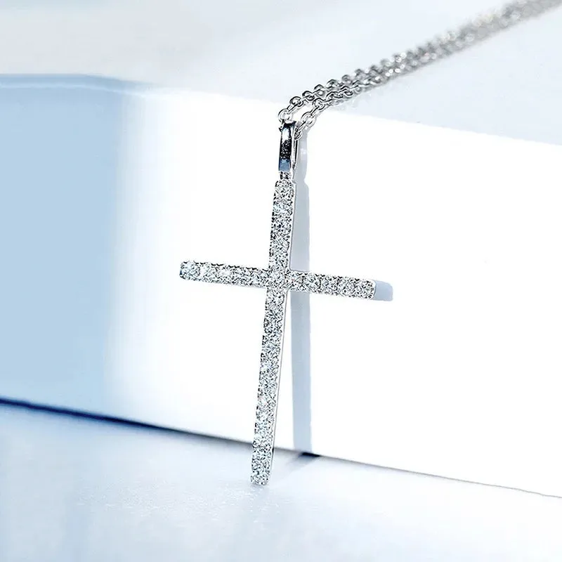 Zircon Cross Pendant Necklace
