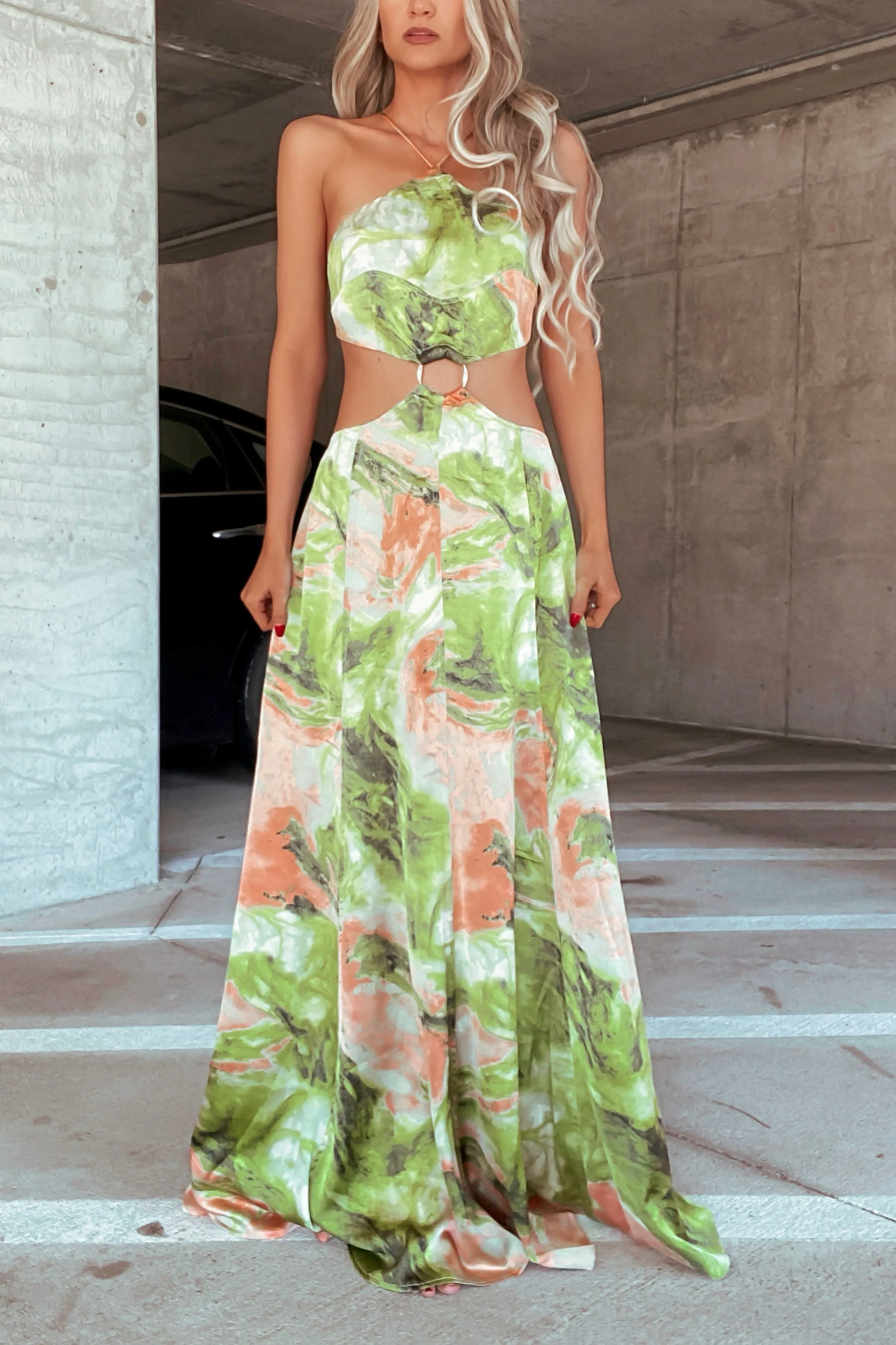 Zola Maxi Dress -Green multi