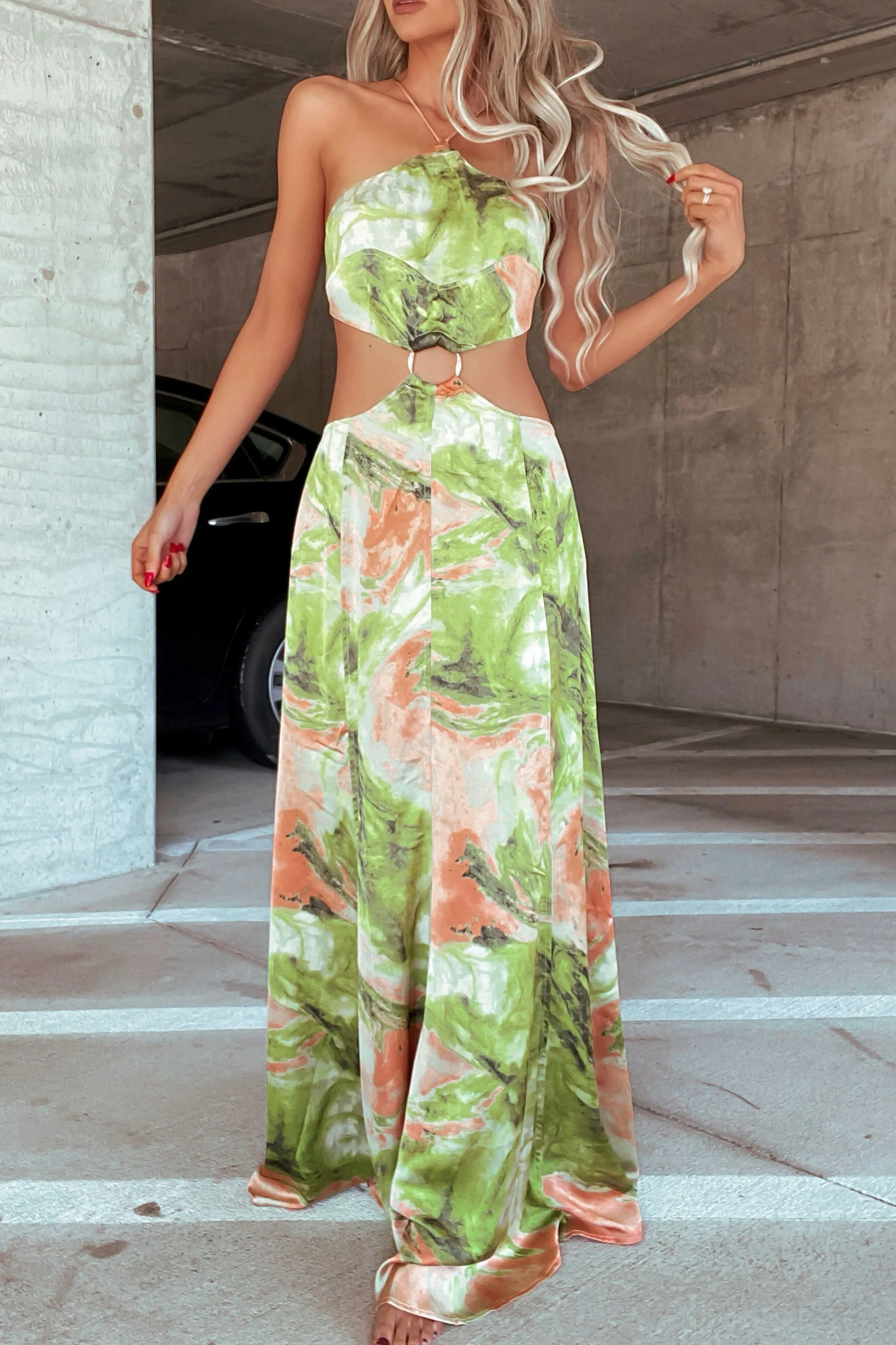 Zola Maxi Dress -Green multi
