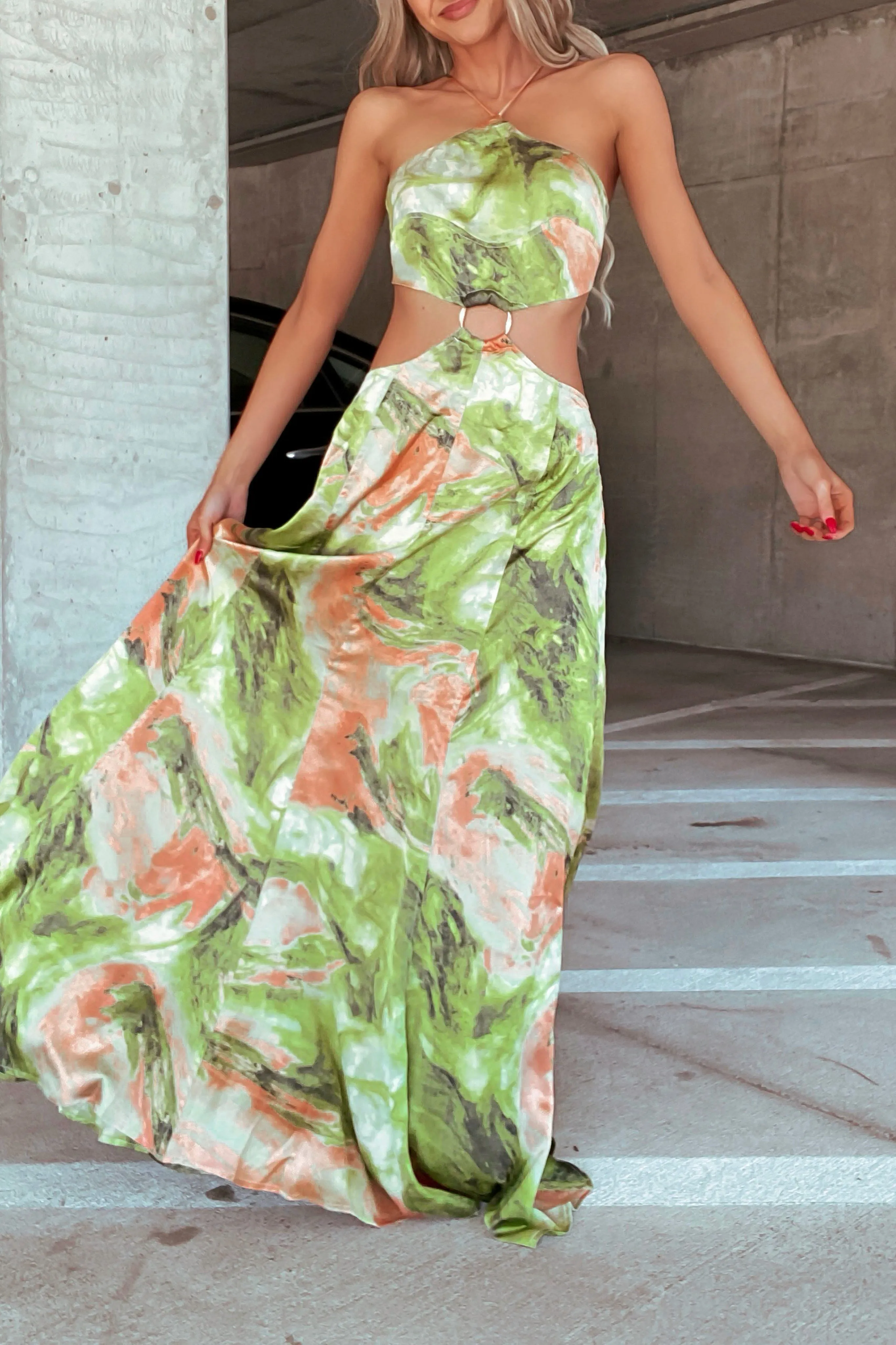 Zola Maxi Dress -Green multi